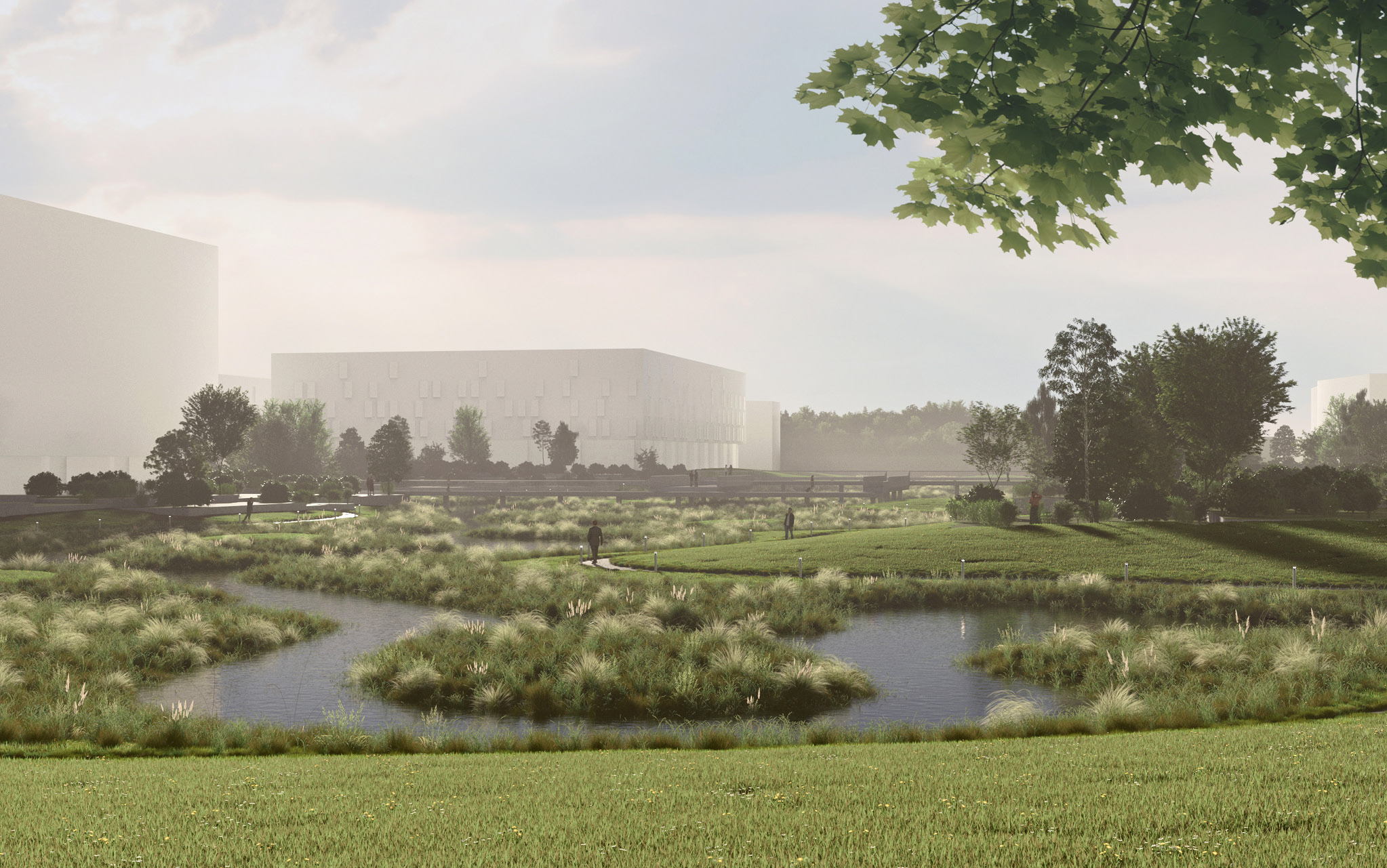 Innovation District: MIND landscape render  |  Jacob Bley Griffiths