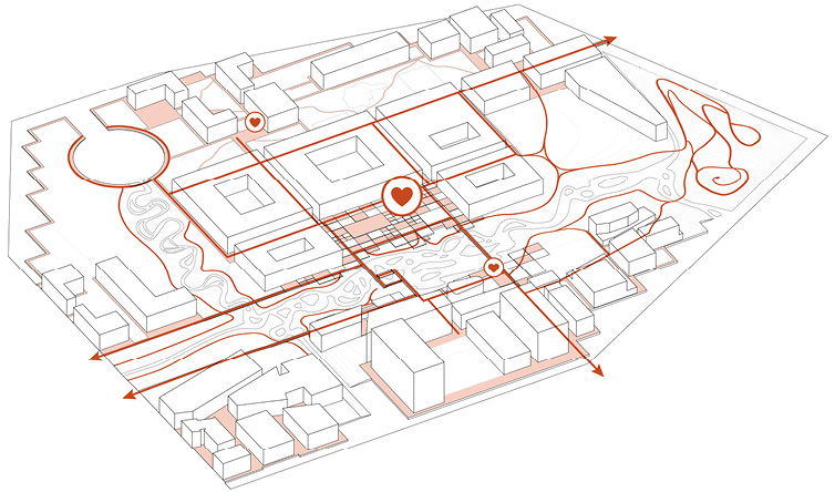 Innovation District: circulation diagram | Jacob Bley Griffiths